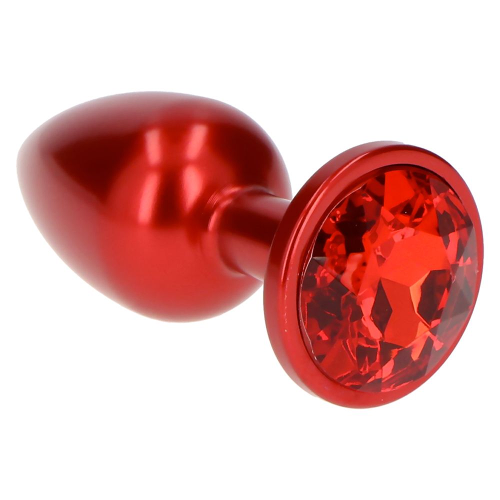 Deep Red Jewel Plug – Metal Anal Plug with Gem - Image 3