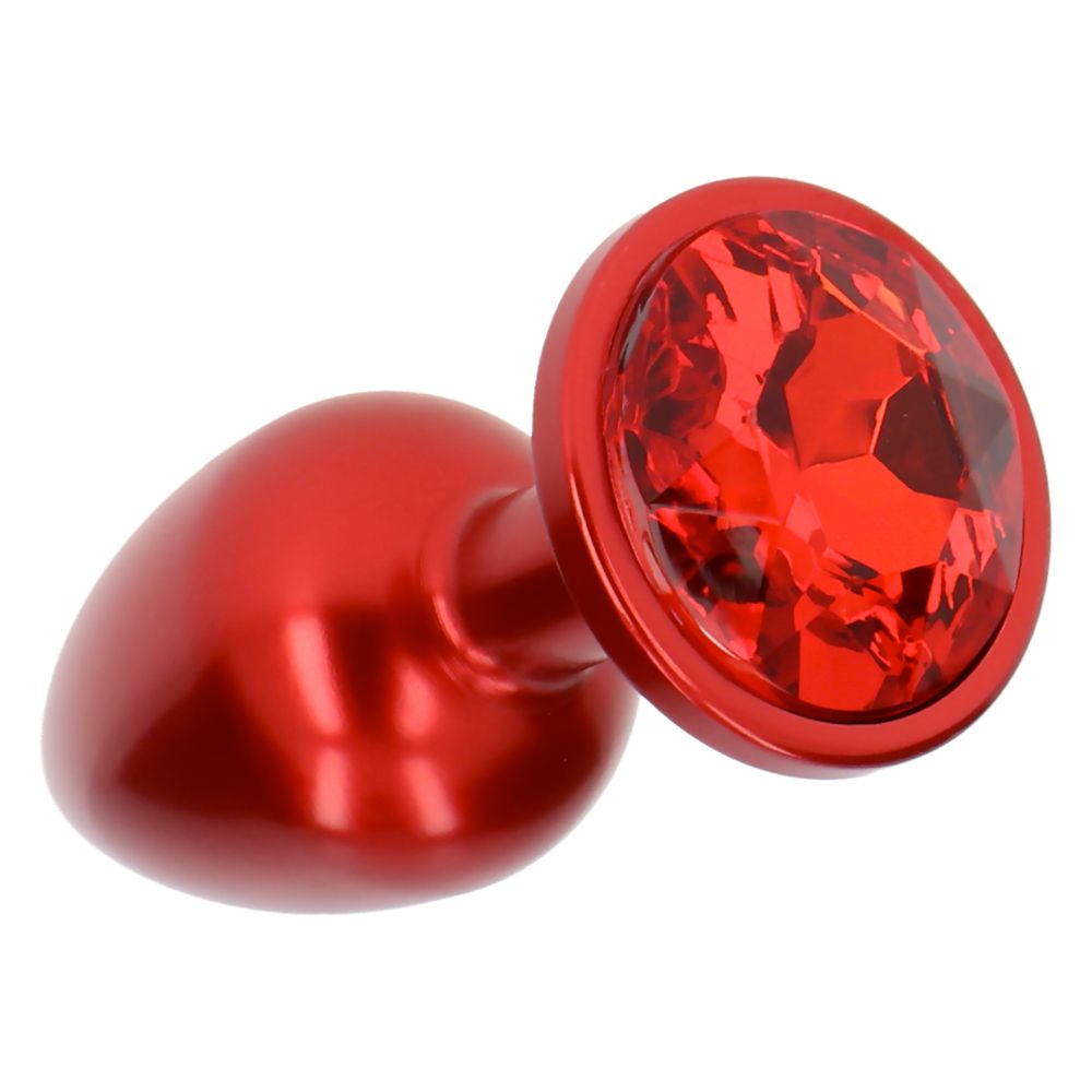 Deep Red Jewel Plug – Metal Anal Plug with Gem - Image 4