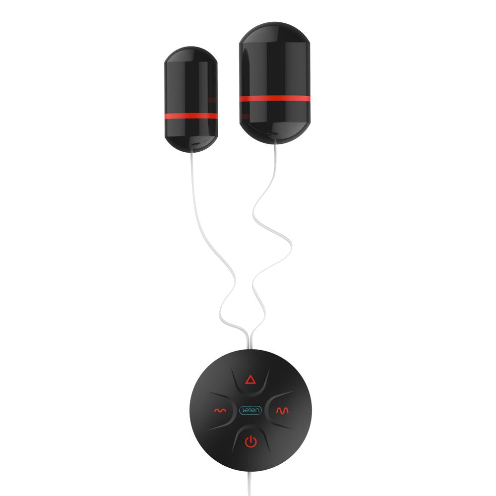 Double Vibrating Eggs – Wired Dual Stimulator Set with 10 Vibration Speeds