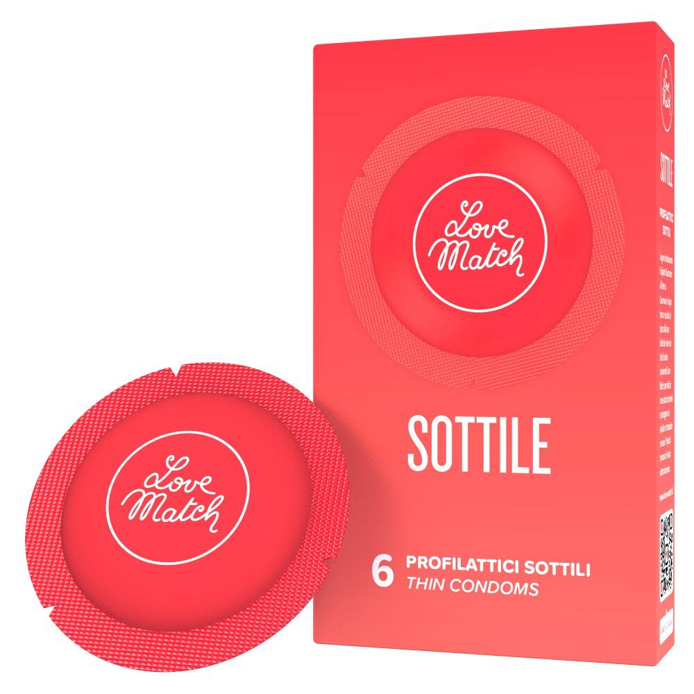 Love Match Thin – Ultra-Thin Latex Condoms for Natural Sensation (6 pcs)