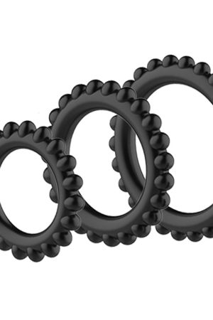 Silicone Cock Rings Set – 3-Piece Stretchy Silicone Ring Set for Performance (3.3cm)
