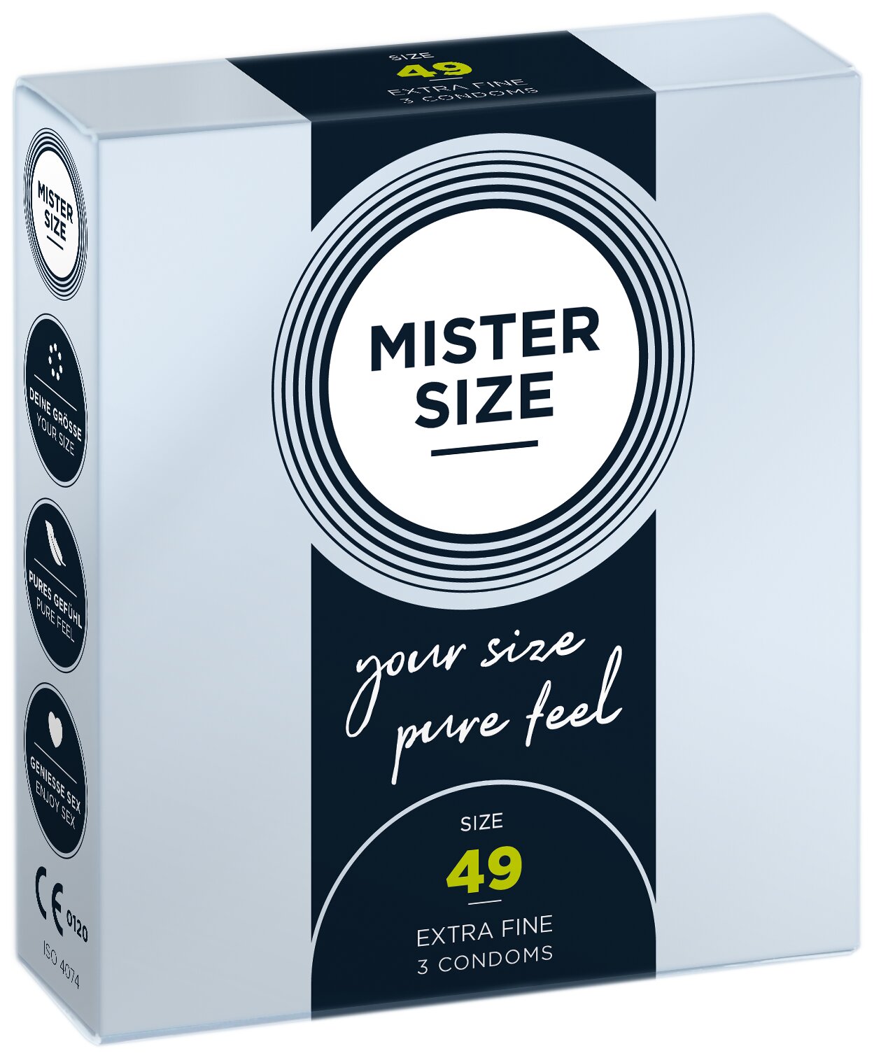 Mister Size 49 – Slim Fit Condoms for Natural Sensation (3 Pieces)