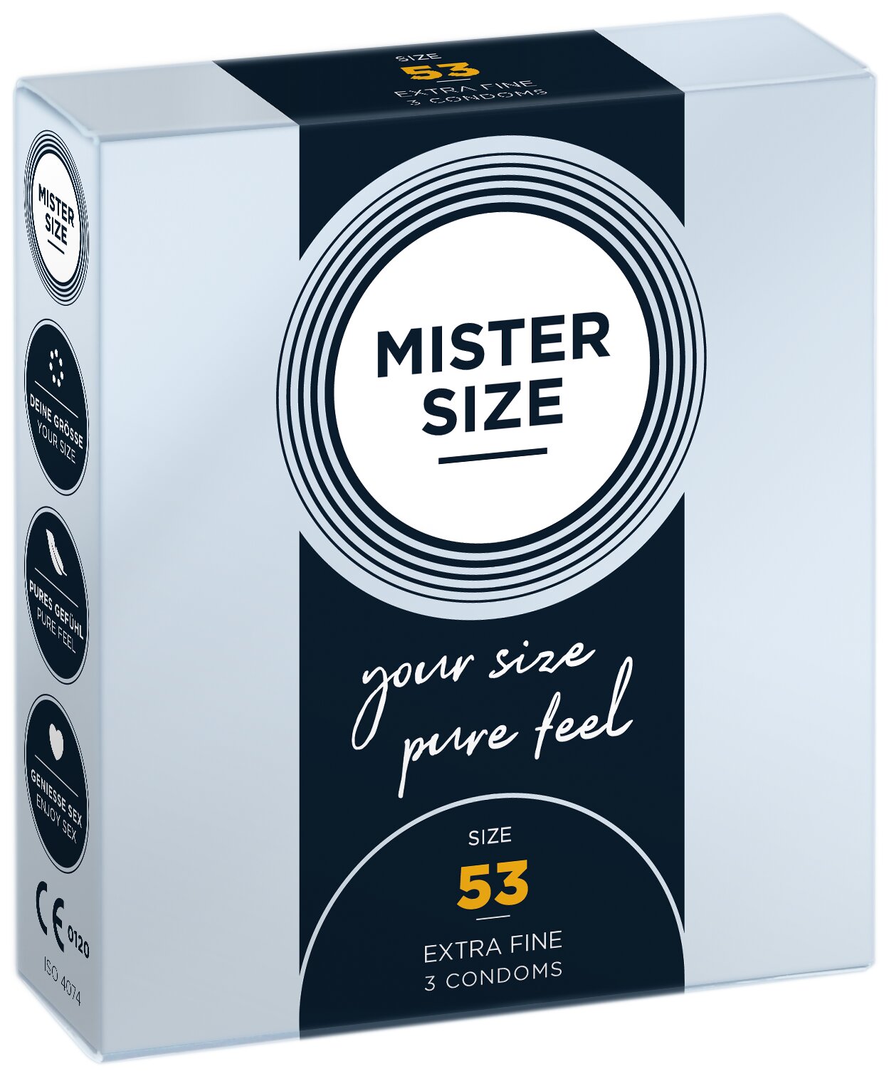 Mister Size 53 – Snug Fit Condoms for High Sensitivity (3 Pieces)