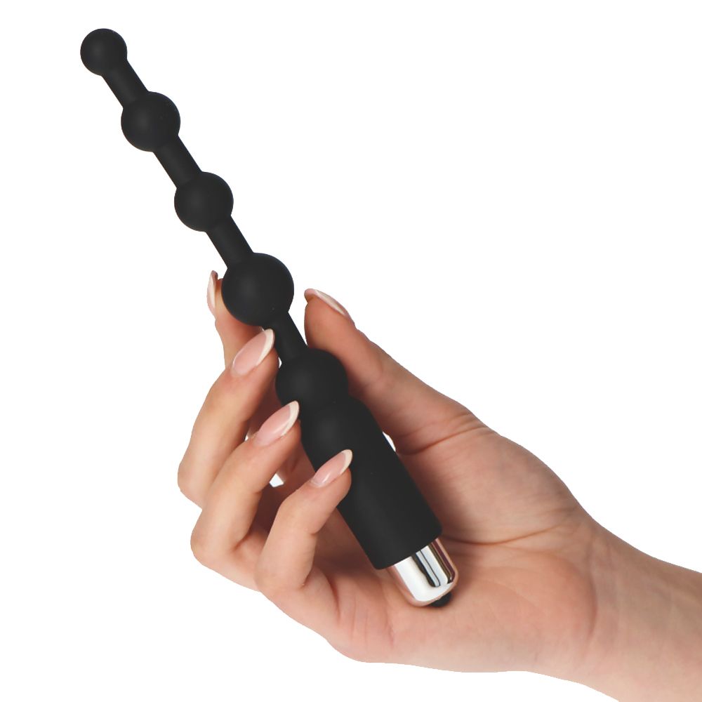 Dark Side Vibrating Stimulator – Gradual Anal Plug with Spheres & Bullet (18cm) - Image 2