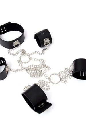 Fetish Art Full Body Kit – Metal Chain Restraints with Collar & Cuffs
