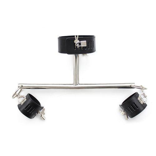 Fetish Art Hogtied Kit – Metal Spreader Bar, Cuffs & Collar (58cm)
