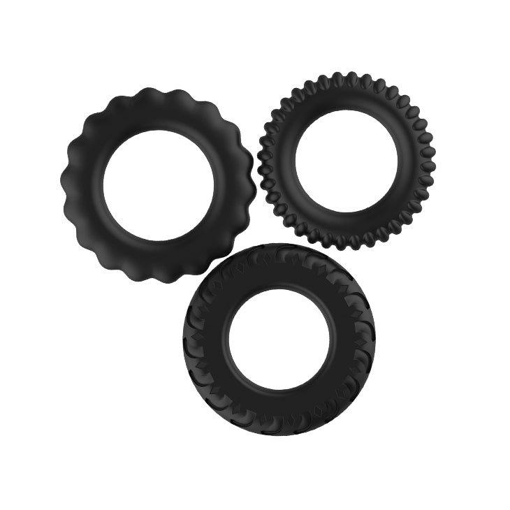 Black Cock Ring – Strong & Stretchy Silicone Cock Ring (3.6cm) - Image 3