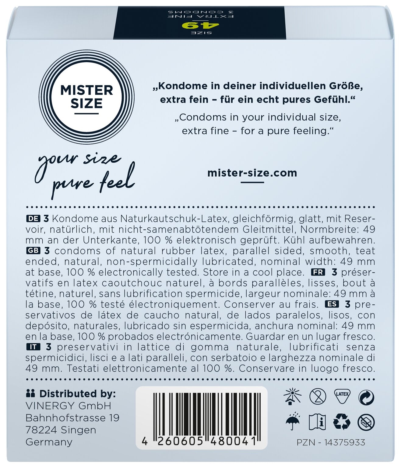 Mister Size 49 – Slim Fit Condoms for Natural Sensation (3 Pieces) - Image 2