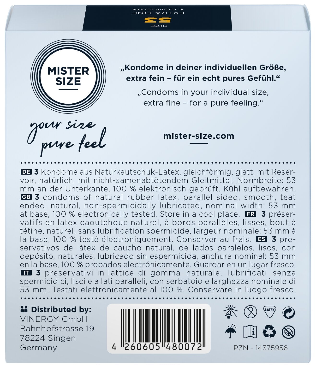 Mister Size 53 – Snug Fit Condoms for High Sensitivity (3 Pieces) - Image 2
