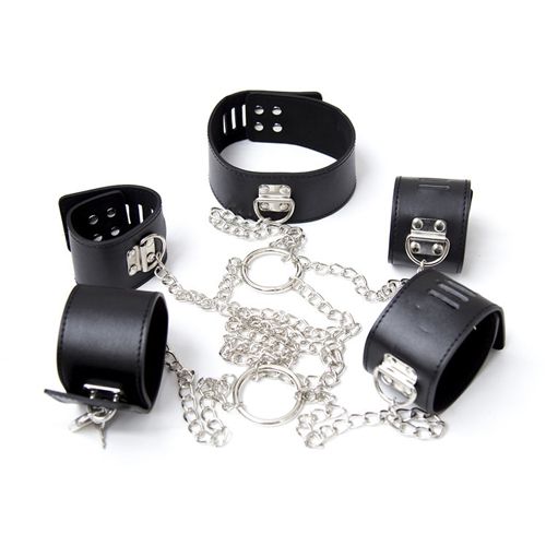 Fetish Art Full Body Kit – Metal Chain Restraints with Collar & Cuffs - Image 2