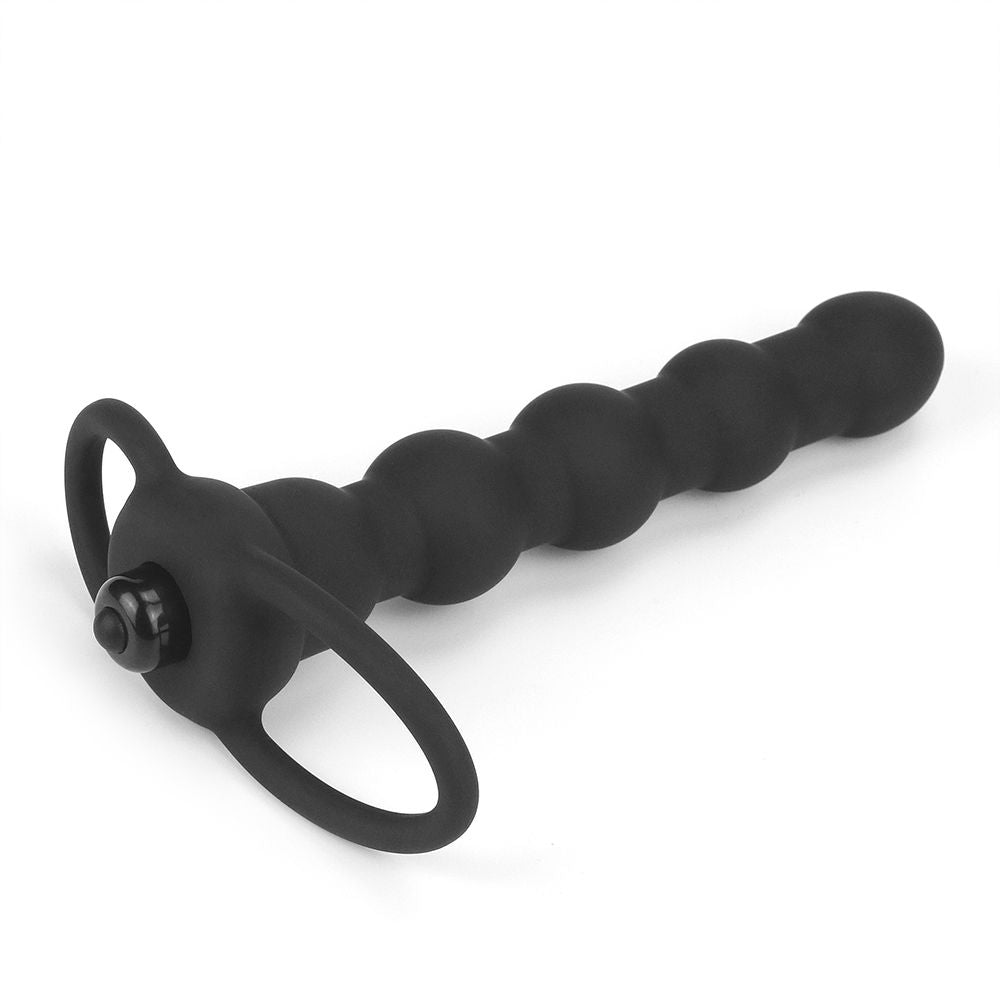 Double Penetration Vibrating Ring & Plug – Dual Stimulation Toy with Cock & Ball Rings (14cm) - Image 4