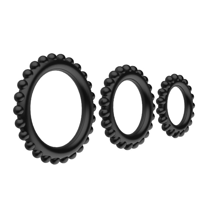 Silicone Cock Rings Set – 3-Piece Stretchy Silicone Ring Set for Performance (3.3cm) - Image 3