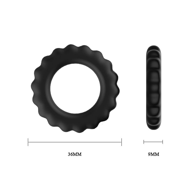 Black Cock Ring – Strong & Stretchy Silicone Cock Ring (3.6cm) - Image 4