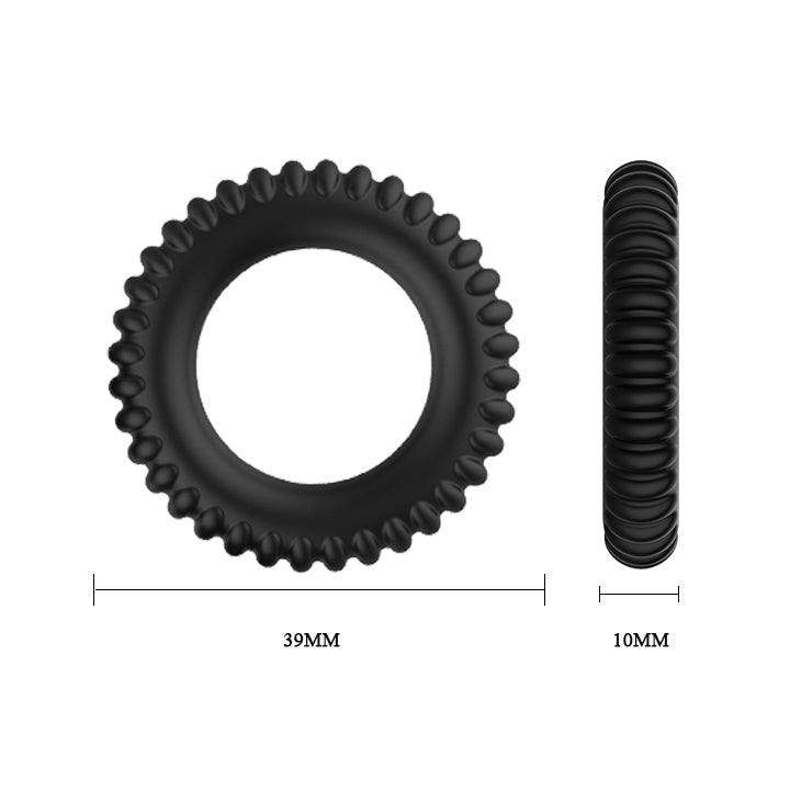 Black Cock Ring – Strong & Stretchy Silicone Cock Ring (3.6cm) - Image 5