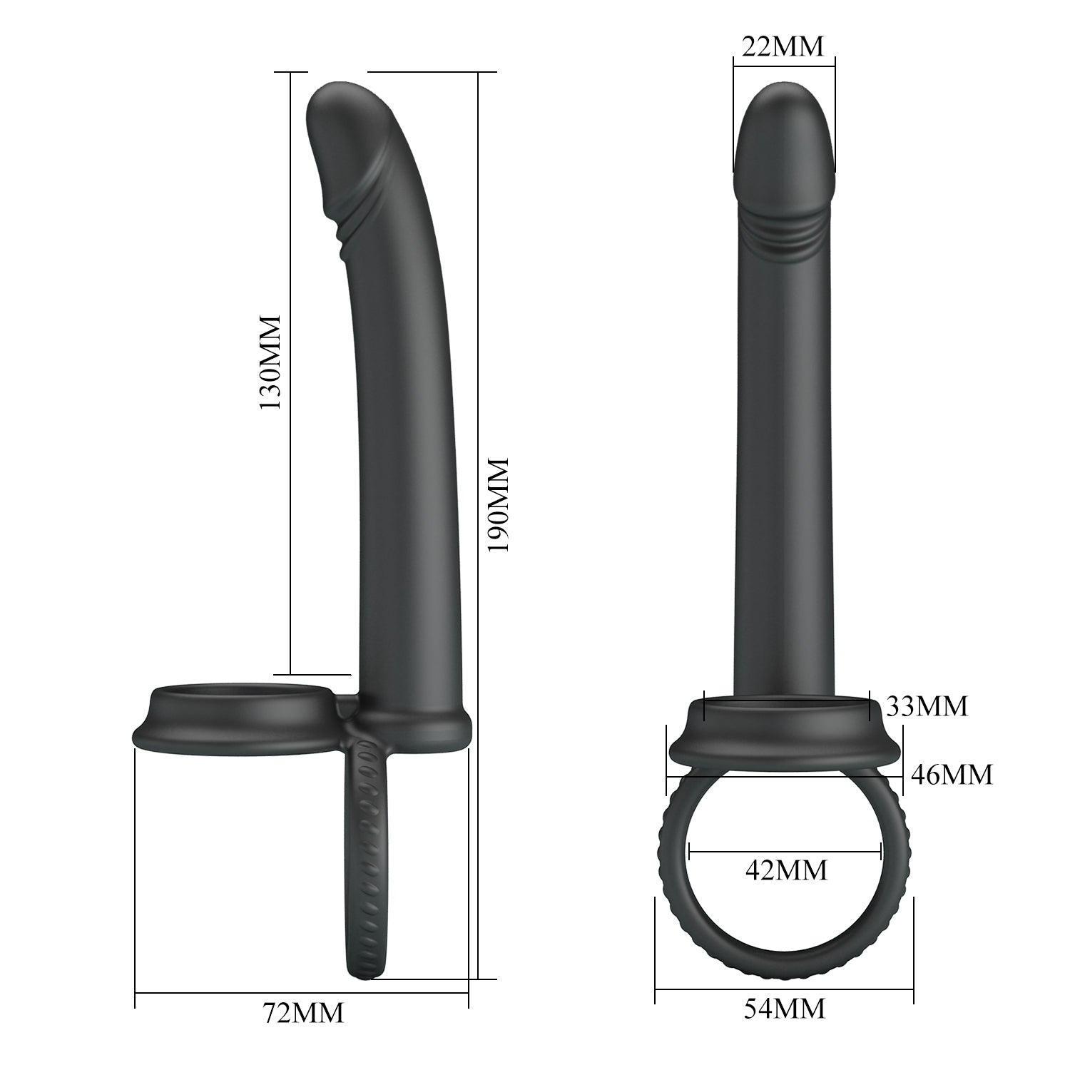 Pretty Love Cock & Ball Ring Dildo – Δαχτυλίδι Πέους με Ενσωματωμένο Ομοίωμα (19cm) - Image 6