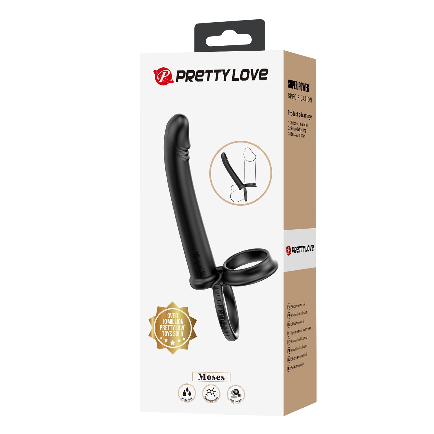 Pretty Love Cock & Ball Ring Dildo – Δαχτυλίδι Πέους με Ενσωματωμένο Ομοίωμα (19cm) - Image 7