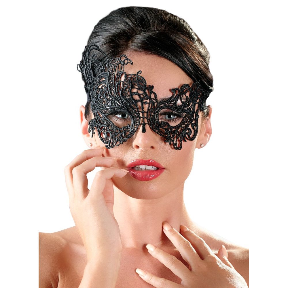 Cottelli Collection Charm – Decorative Lace Eye Mask with Satin Bow