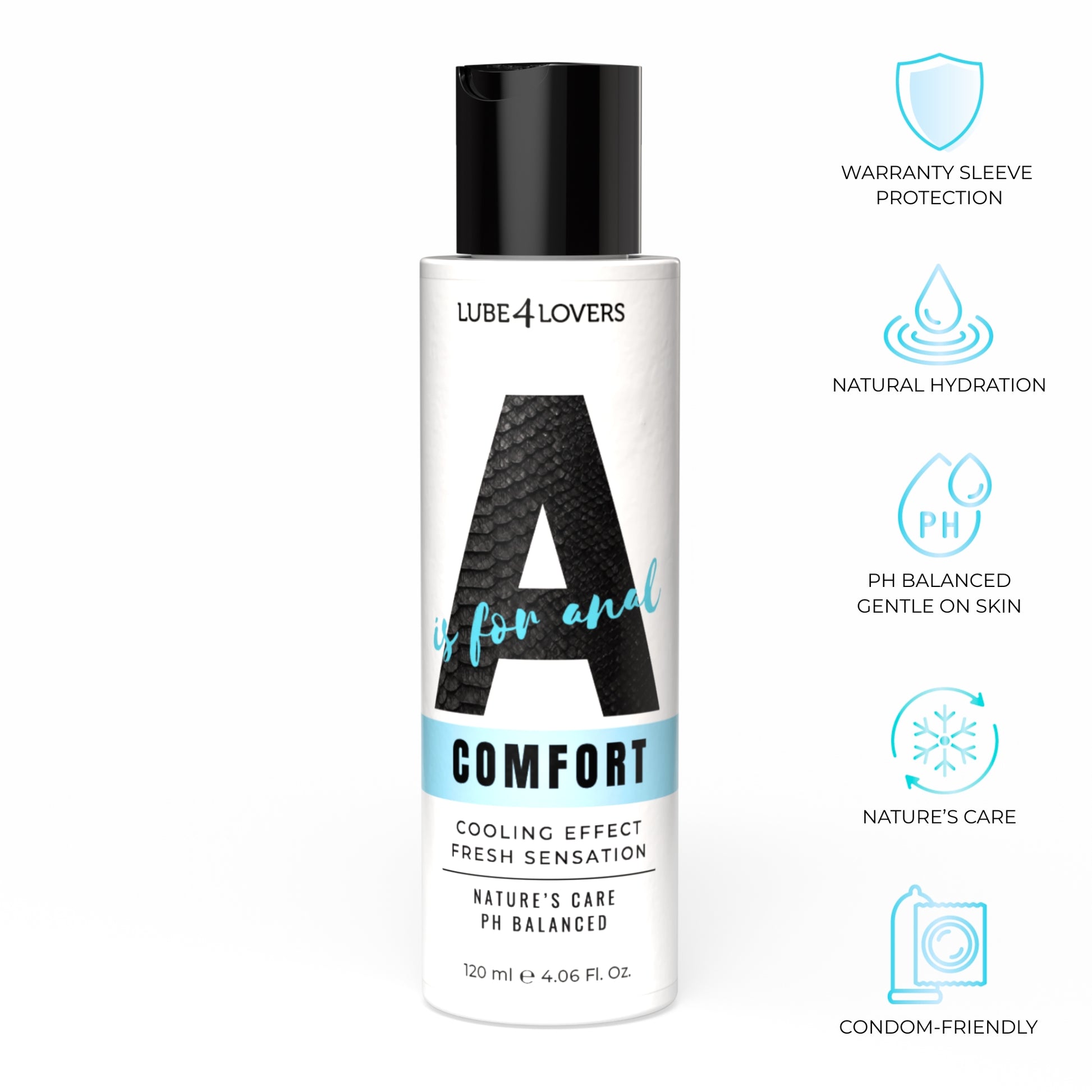 A is for Comfort Cooling Water-Based Anal Lubricant (120ml)