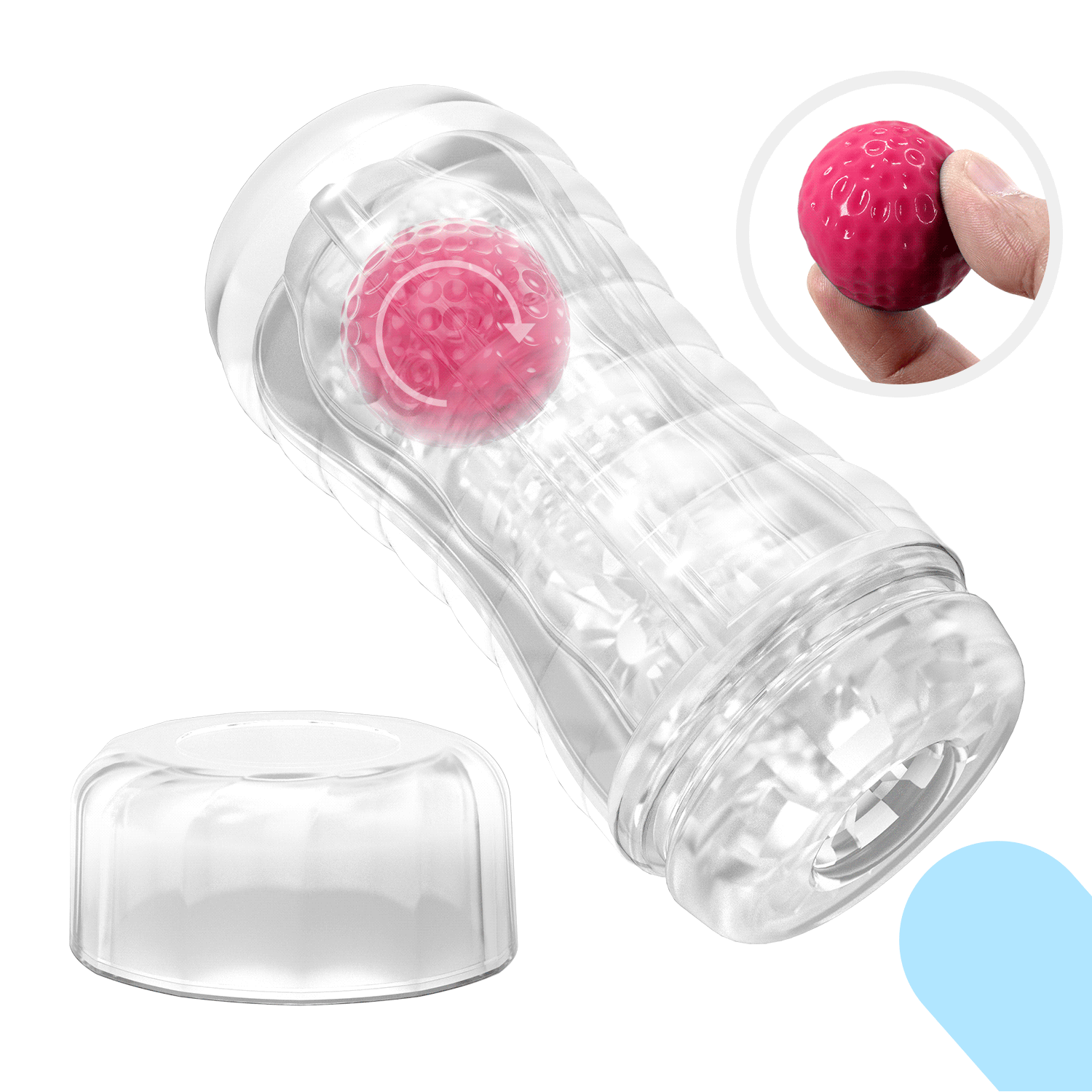 Pretty Love Ball-Rolling Masturbator Cup & Textured Interior (18cm) - Image 5