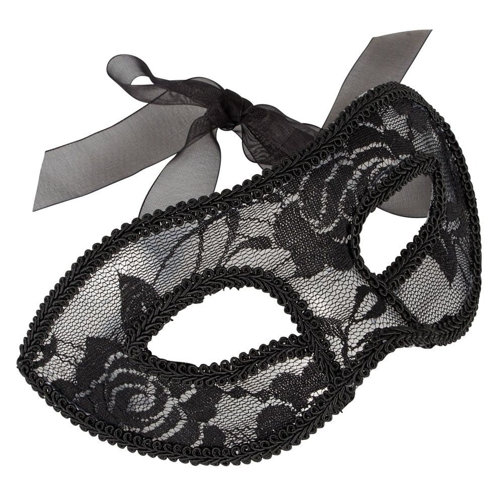 Cottelli Collection Lace – Black Transparent Lace Eye Mask - Image 2