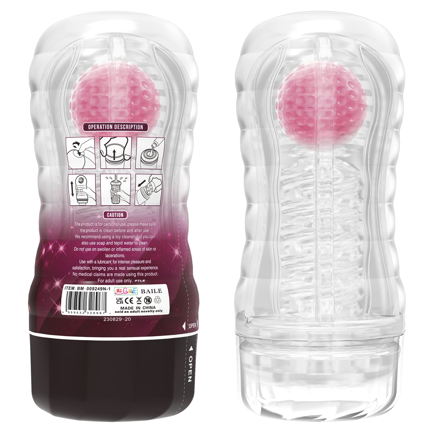 Pretty Love Ball-Rolling Masturbator Cup & Textured Interior (18cm) - Image 7