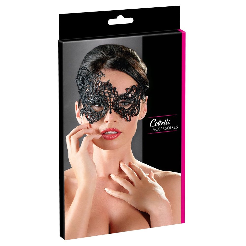 Cottelli Collection Charm – Decorative Lace Eye Mask with Satin Bow - Image 4
