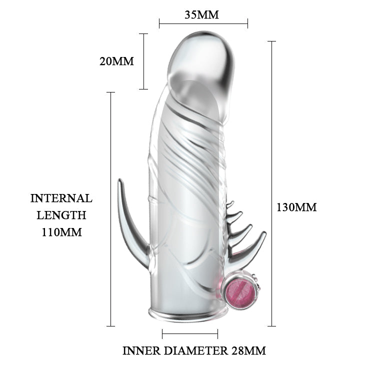 Pretty Love Magic Penis Sleeve with Bullet Vibrator (13cm) - Image 6