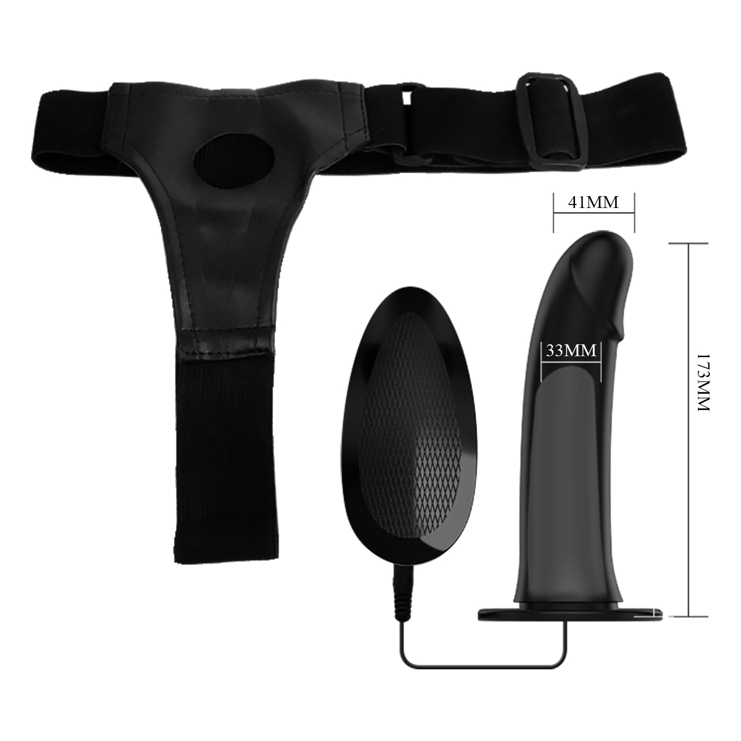Pretty Love Vito Strap-On Vibrator & Harness with Remote (17.3cm) - Image 6