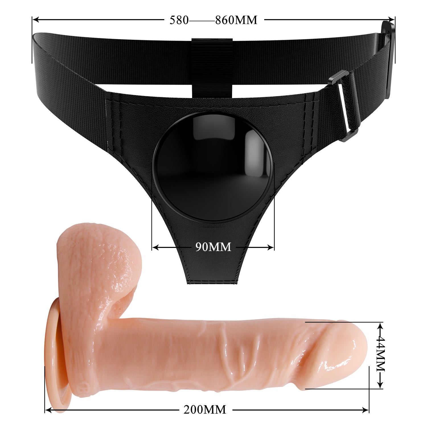 Pretty Love Strap-on Harness & Realistic Dildo (20cm) - Image 7