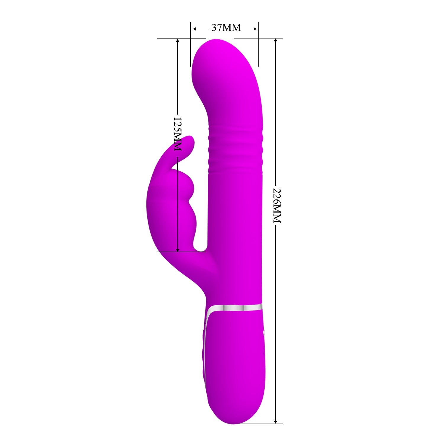 Coale Rechargeable 4-in-1 Rabbit Vibrator with Vertical Thrust (22.6cm) - Image 4