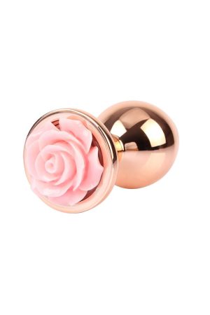 Spark Rose Gold Anal Plug (3,3cm) με Ροζ Τριαντάφυλλο