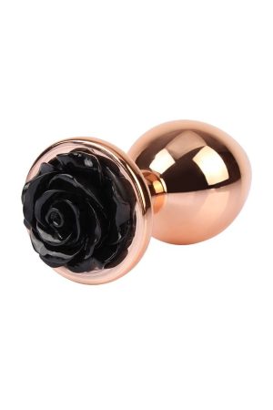Evil Rose Gold Anal Plug (3.3cm) with Black Rosette