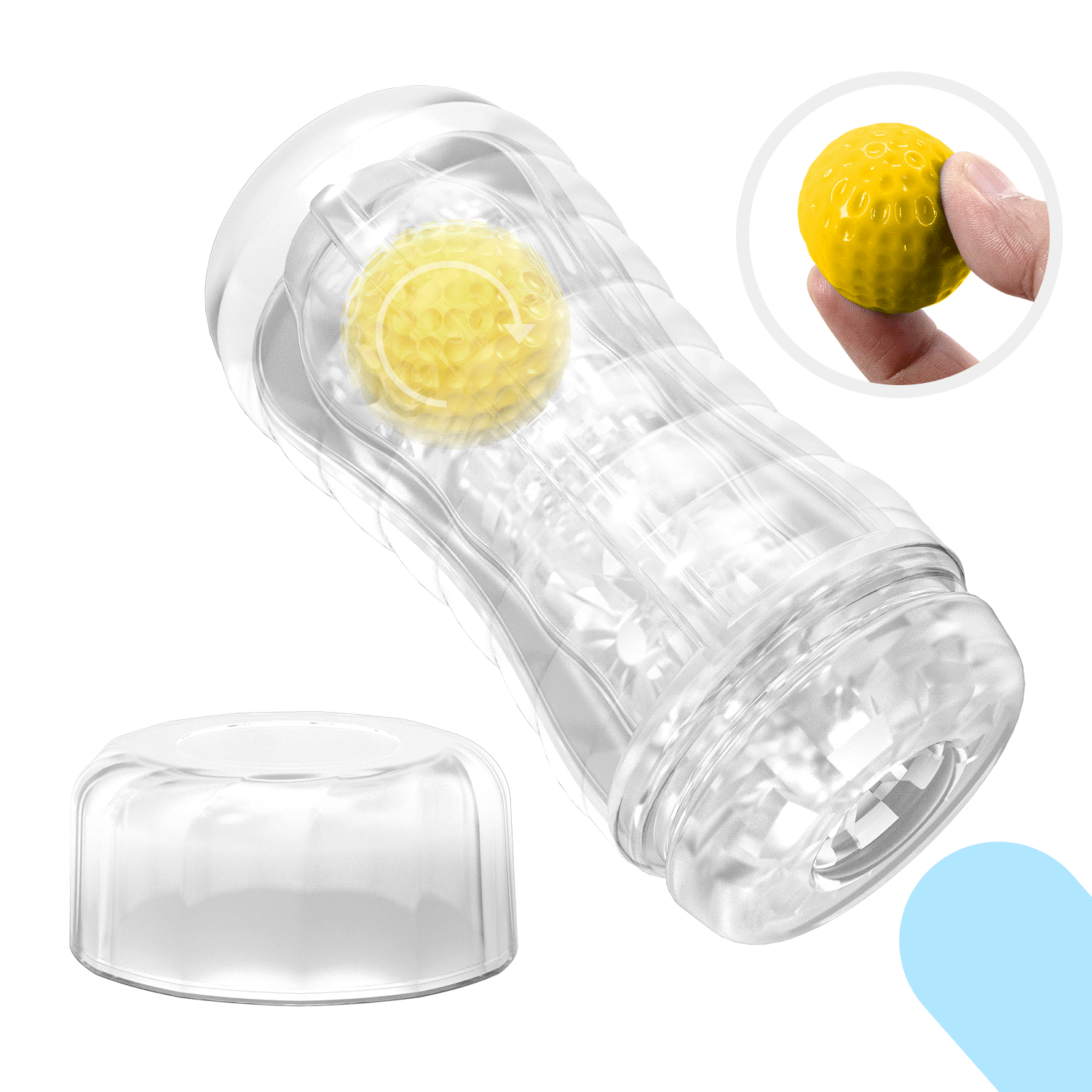 Pretty Love Ball-Rolling Masturbator – Textured Male Sleeve with Rolling Sensations - Image 2
