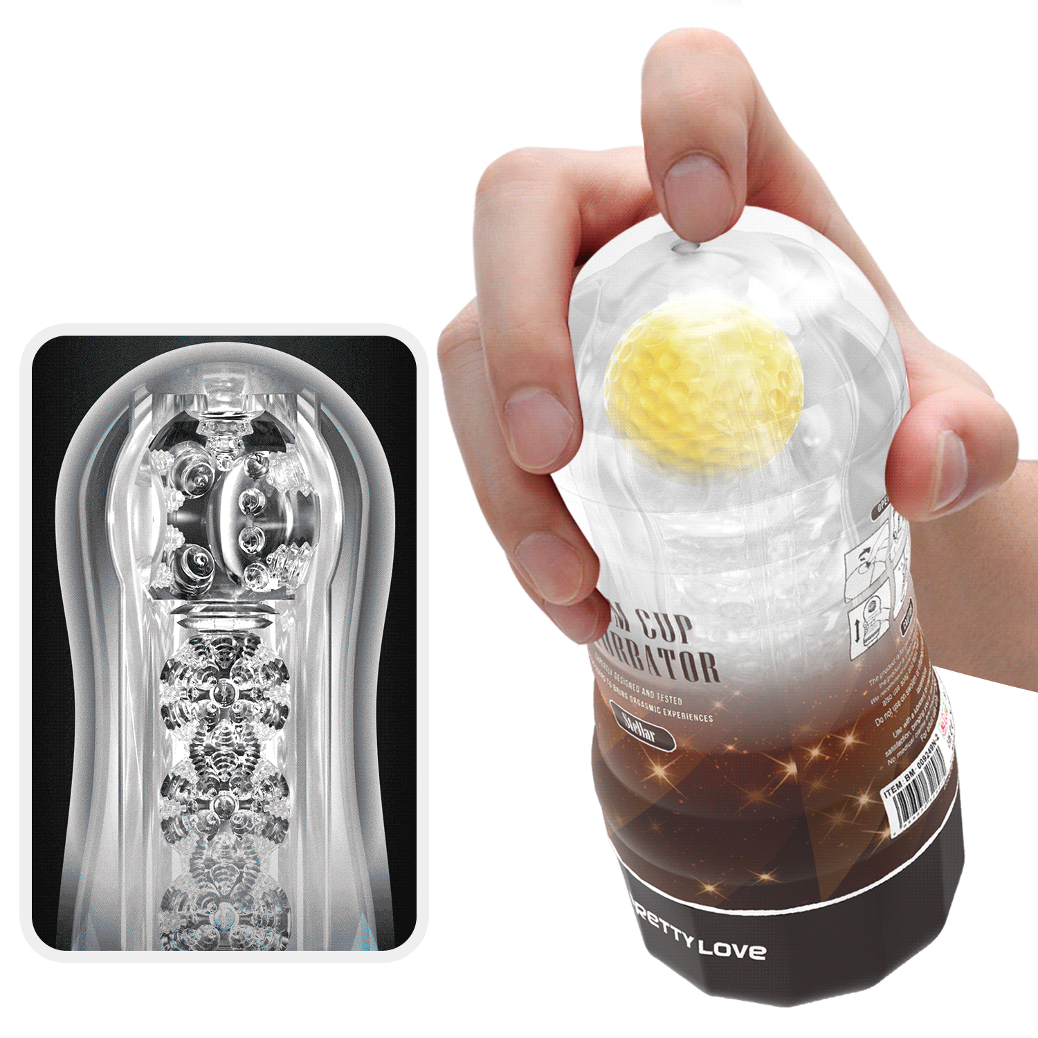 Pretty Love Ball-Rolling Masturbator – Textured Male Sleeve with Rolling Sensations - Image 4