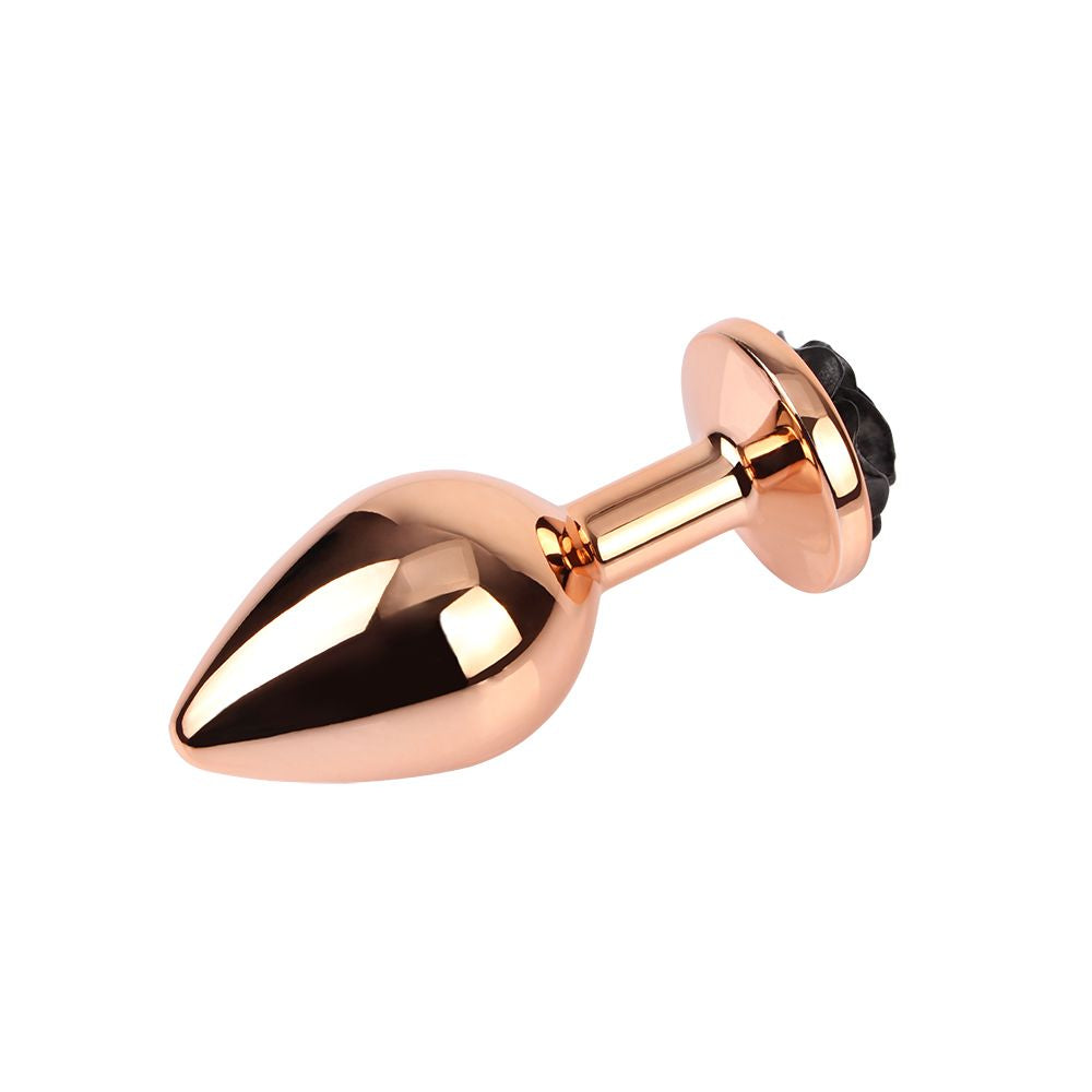 Evil Rose Gold Anal Plug (3,3cm) με Μαύρο Τριαντάφυλλο - Image 3