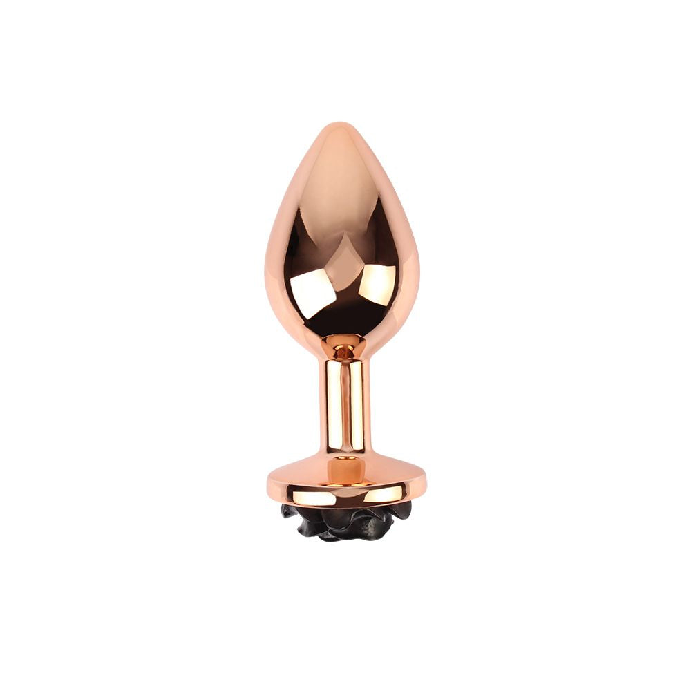 Evil Rose Gold Anal Plug (3,3cm) με Μαύρο Τριαντάφυλλο - Image 4
