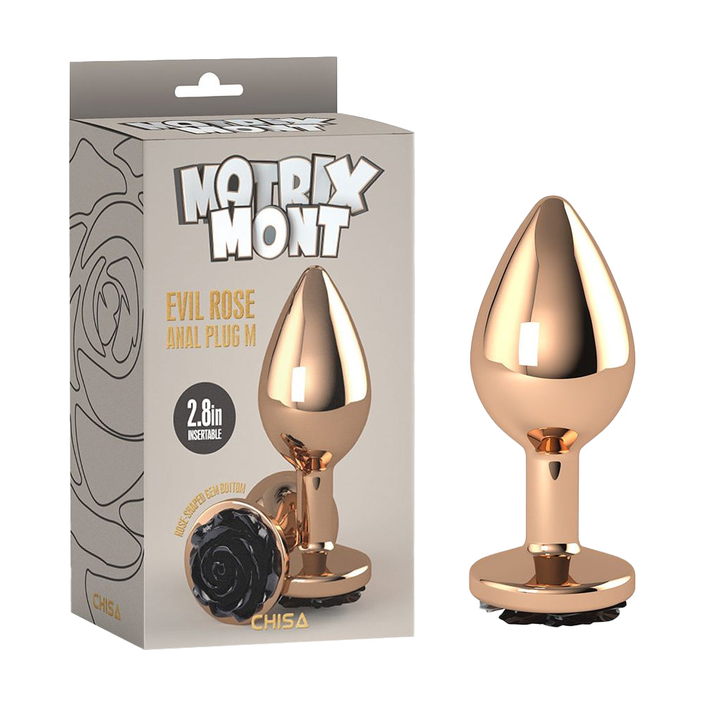 Evil Rose Gold Anal Plug (3,3cm) με Μαύρο Τριαντάφυλλο - Image 5