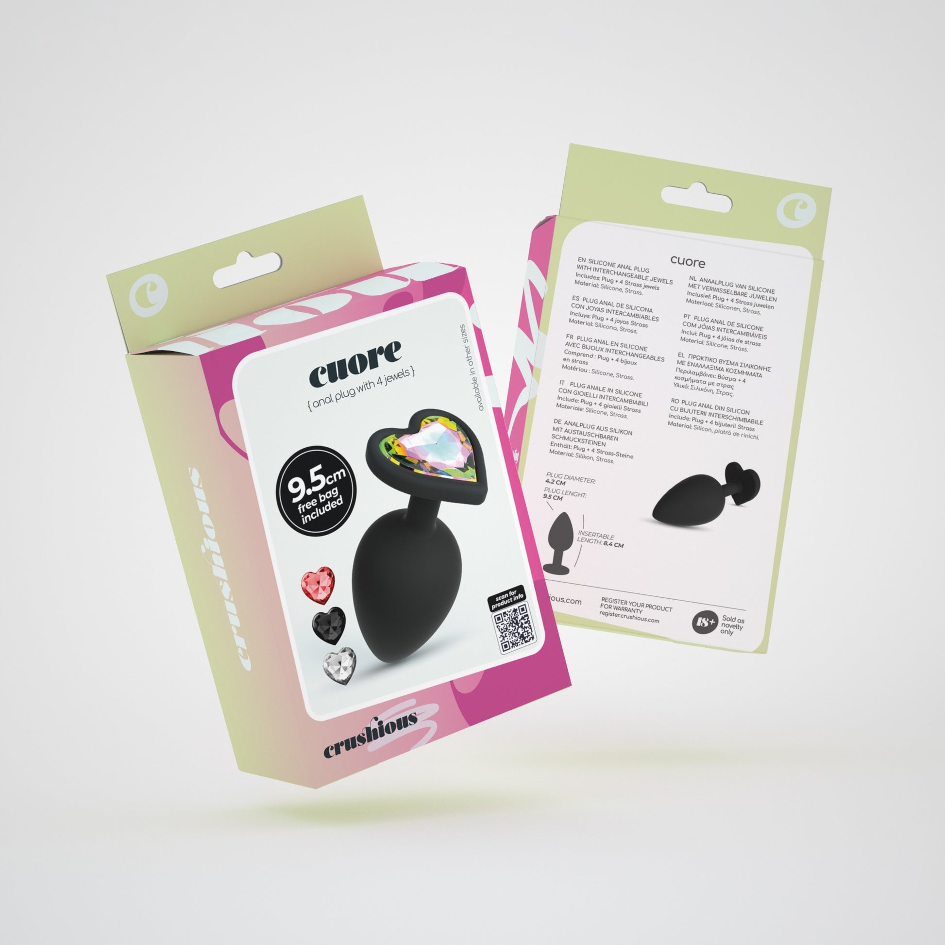 Cuore Πρωκτικό Plug με Κόσμημα Καρδιά Ø 4,2 cm - Image 8