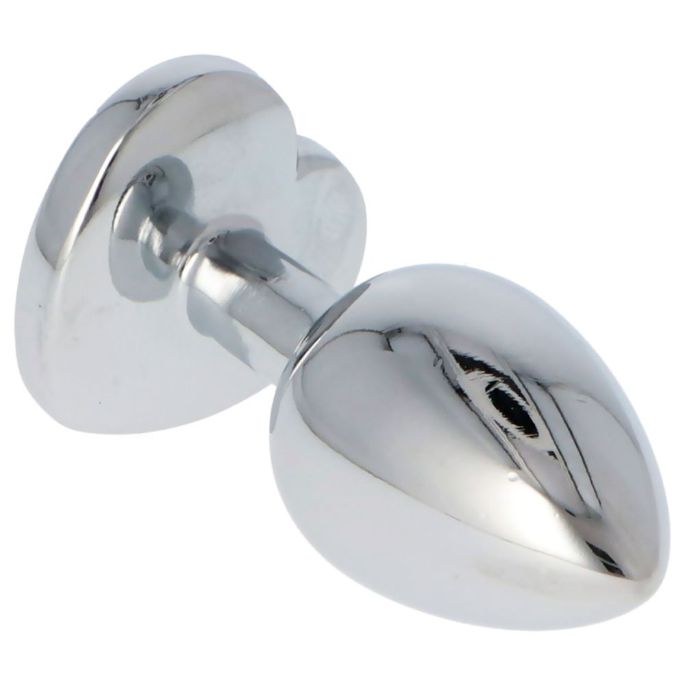 Pink Heart Plug – Ροζ Μεταλλικό Anal Plug με Κρύσταλλο Καρδιά (7 cm) - Image 4