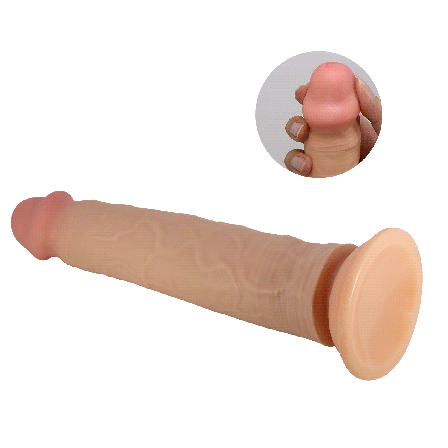 Realistic Dildo with Vertebrae Core & Suction Cup (25.4cm) - Image 4
