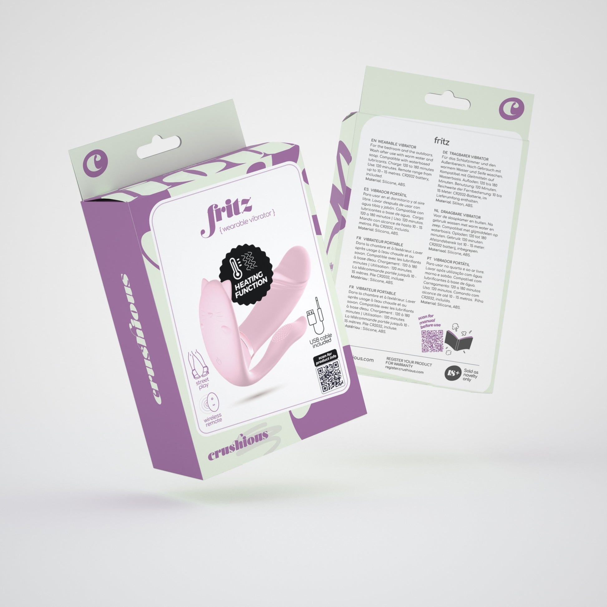 Crushious Fritz – Triple Stimulation Vibrator with Heating (14cm) - Image 2