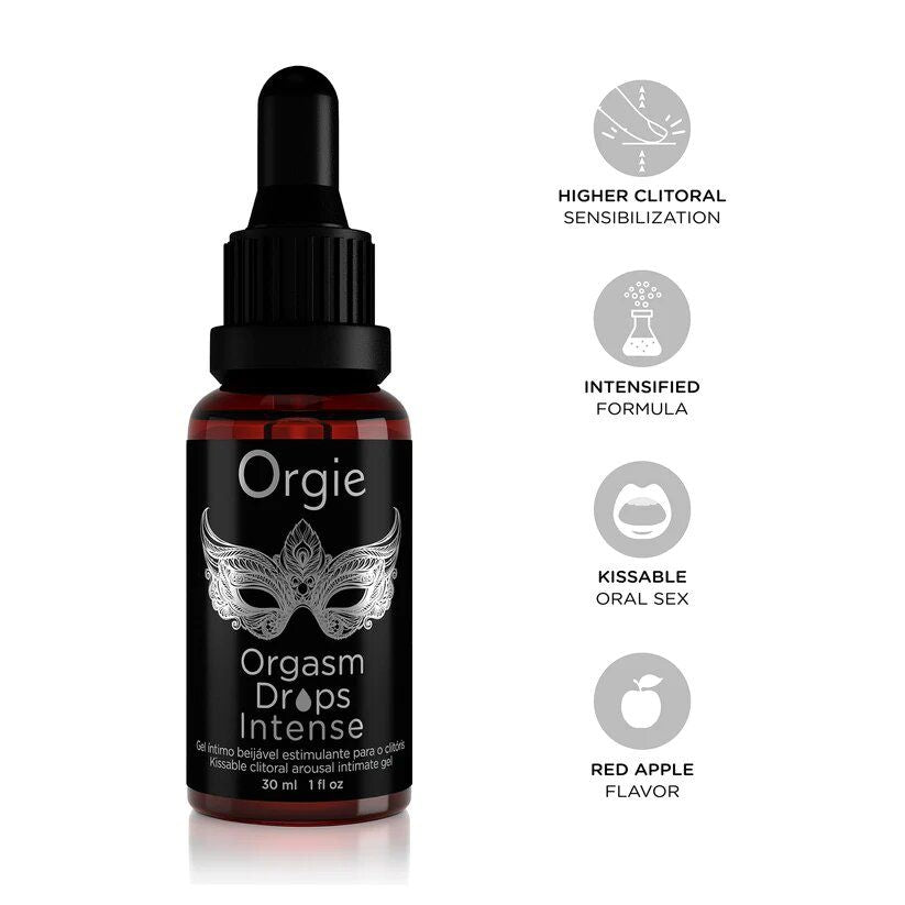 Orgasm Drops Intense Red Apple 30ml – Warming Clitoral Arousal Gel - Image 3