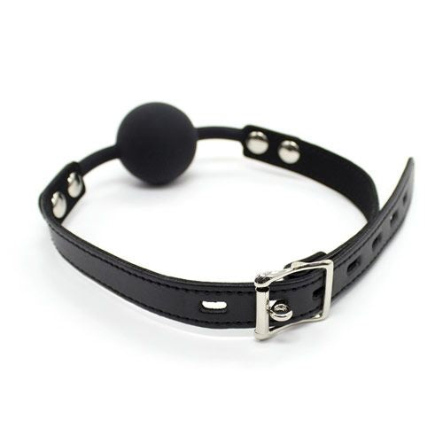 Fetish Ball Gag Black 60cm – Silicone Gag with Metal Padlock - Image 3
