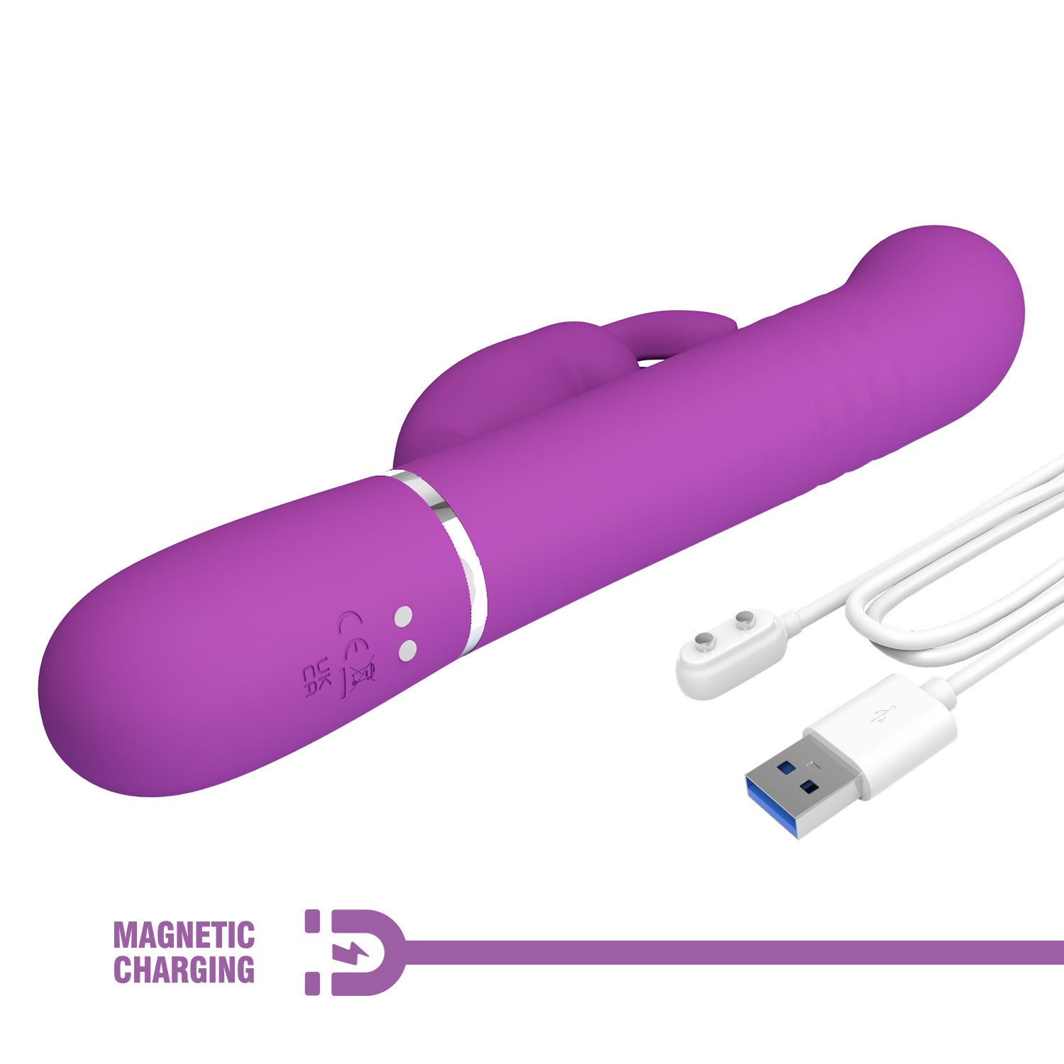 Coale Rabbit Vibrator – 4-in-1 Multifunction Thrusting Vibrator (22.6cm) - Image 7