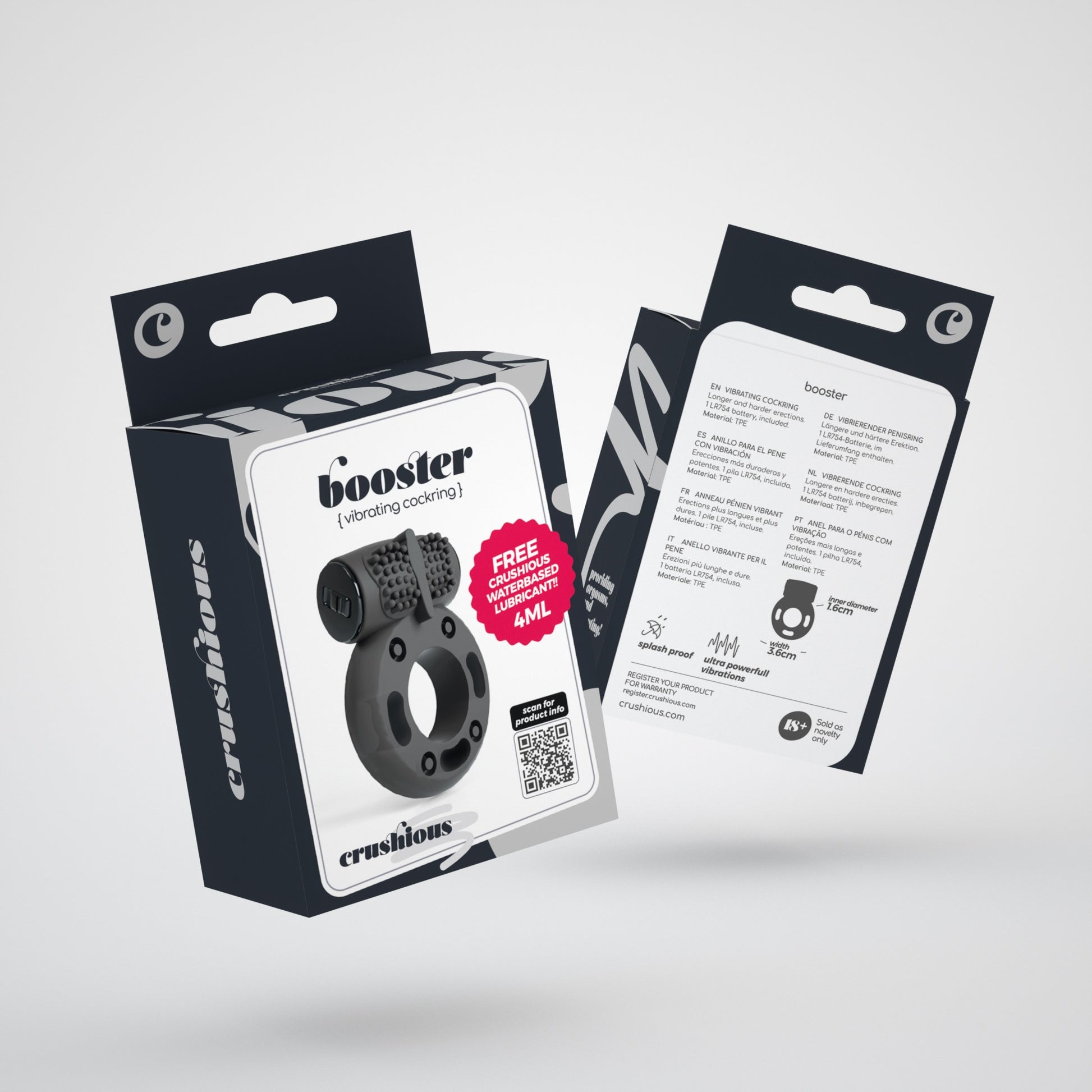 Crushious Booster Ring – Vibrating Penis Ring (4.8cm) - Image 4