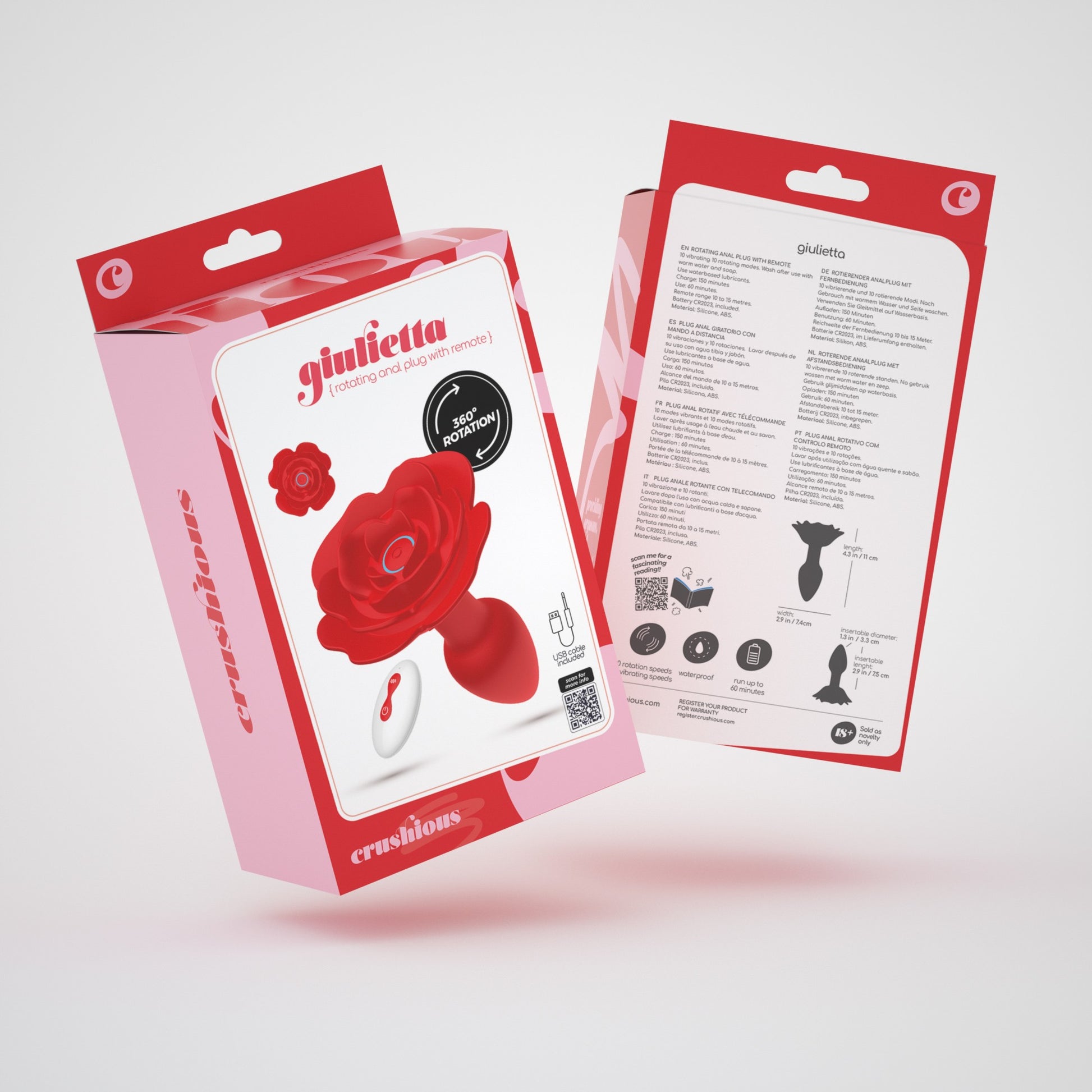 Crushious Giulietta – Rotating Anal Vibrator with Remote Control (11cm) - Image 8