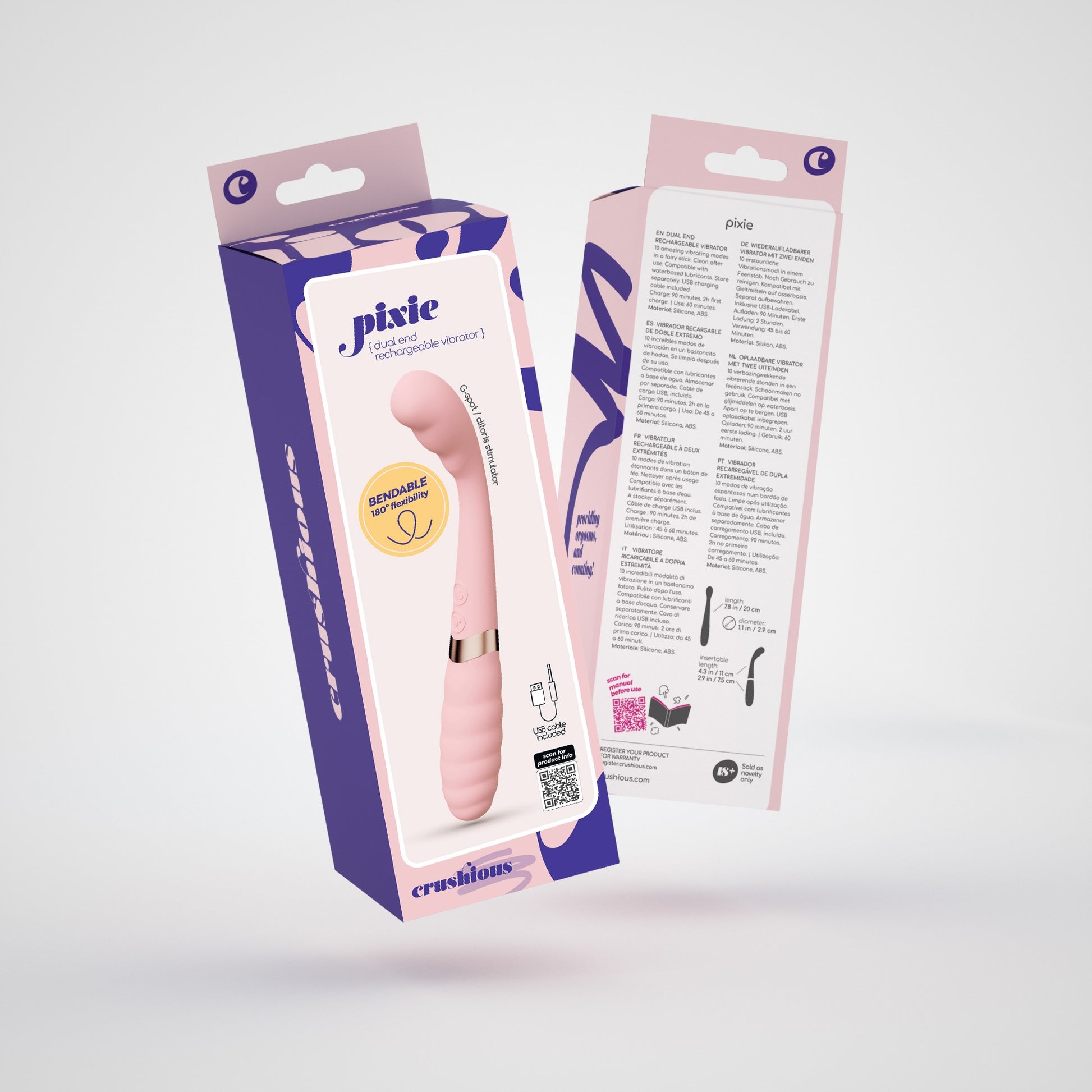 Crushious Pixie – Dual Tip G-Spot Vibrator (20cm) - Image 8