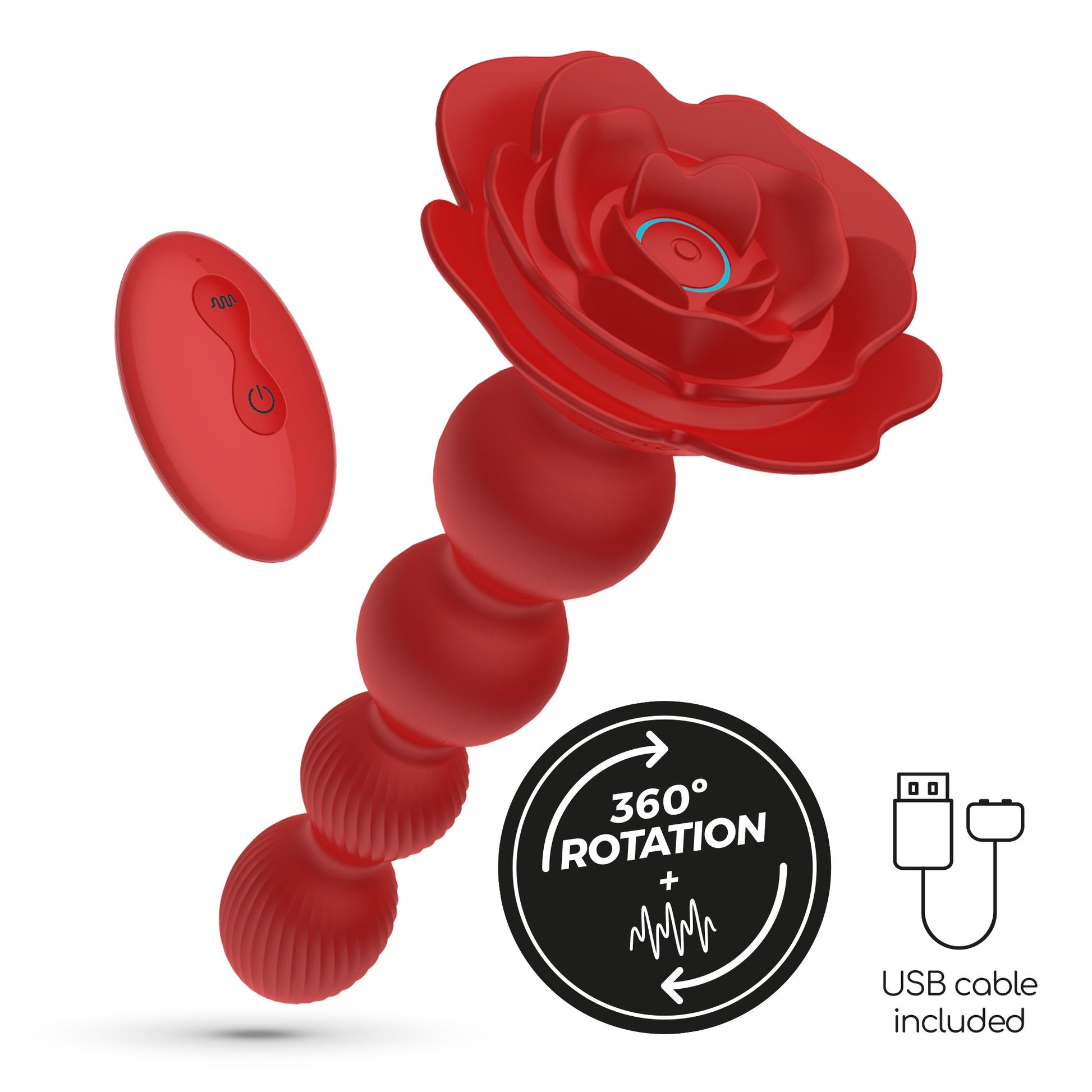 Crushious Rose Anal Plug – Rotating Anal Plug with Remote Control (19cm) - Image 9